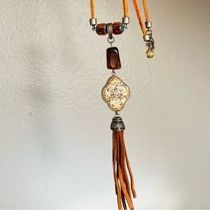 Boho Beaded Tigers Eye Necklace